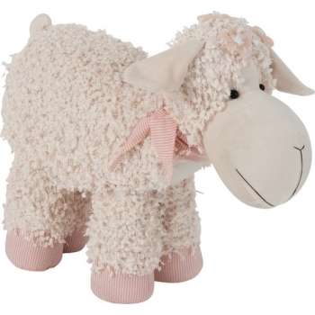 J-Line Deurstop  Schaap Textiel Beige/Roze Large