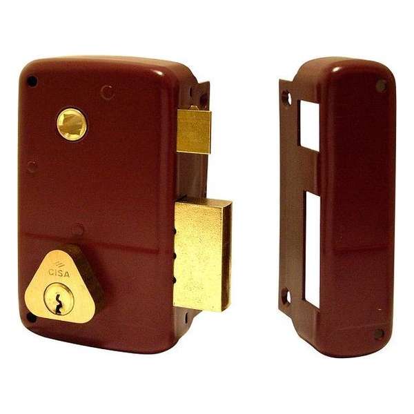 Cisa Oplegslot - Deurslot - 50210 45 mm Losse cilinder - Rechts - Rood amarant