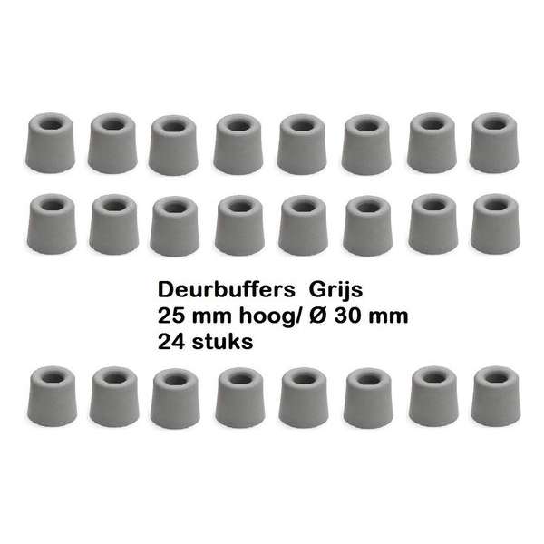 Deurbuffer Stootbuffer Ø 30 x 25mm Rubber Grijs