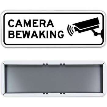 Parkeerbord Camerabewaking  60x20cm - Stevig aluminium bord met dubbel omgezette rand