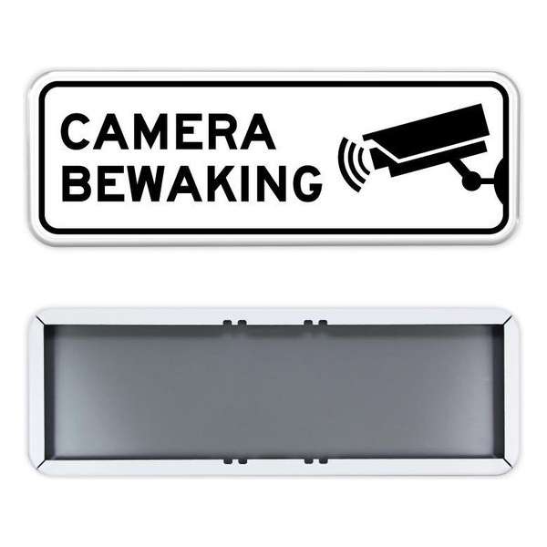 Parkeerbord Camerabewaking  60x20cm - Stevig aluminium bord met dubbel omgezette rand