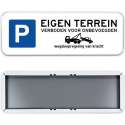 Parkeerbord Eigen Terrein 60x20cm - Stevig aluminium bord met dubbel omgezette rand