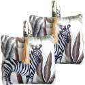 2x stuks fluwelen deurstoppers 18 cm  zebra print - Deur vastzetter - Deurstop