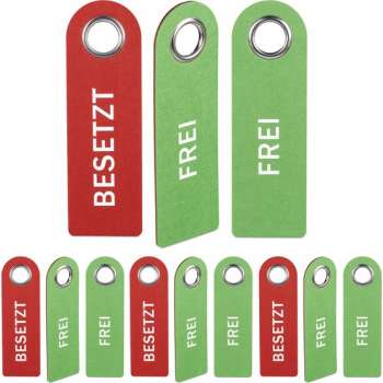 Relaxdays 12x Deurhanger bezet vrij - door hanger - set - deurbordje niet storen