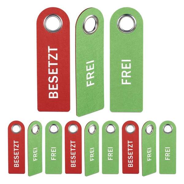 Relaxdays 12x Deurhanger bezet vrij - door hanger - set - deurbordje niet storen