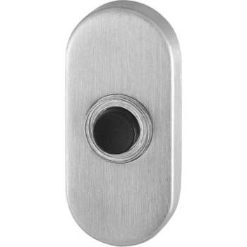 GPF9826.04 deurbel met zwarte button ovaal 70x32x10 mm RVS geborsteld