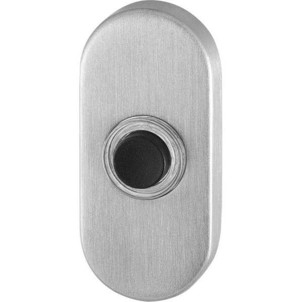 GPF9826.04 deurbel met zwarte button ovaal 70x32x10 mm RVS geborsteld