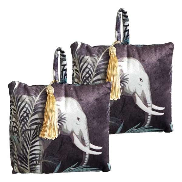 3x stuks fluwelen deurstoppers 18 cm olifant print - Deur vastzetter - Deurstop