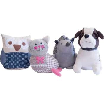 Deurstoppers 4 stuks Hond, Uil, Poes en Egel