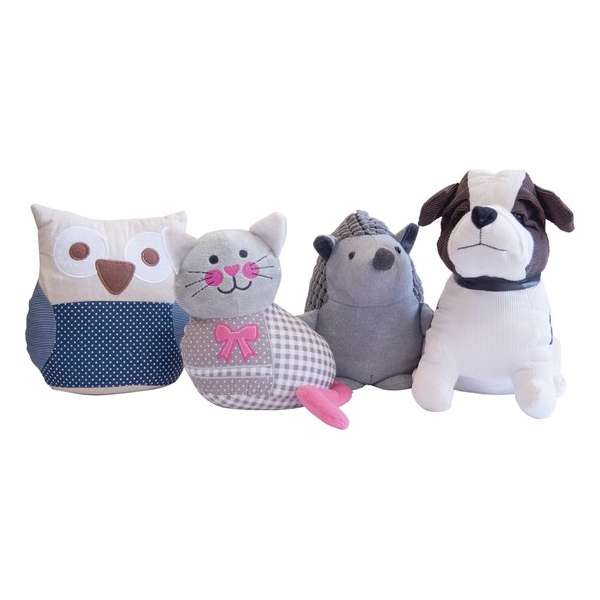 Deurstoppers 4 stuks Hond, Uil, Poes en Egel