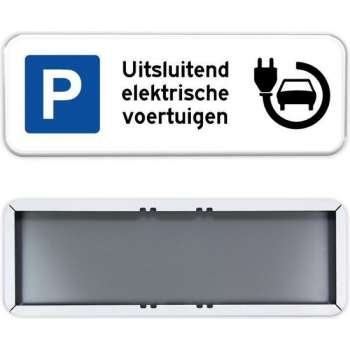 Parkeerbord Elektrische voertuigen 60x20cm - Stevig aluminium bord met dubbel omgezette rand