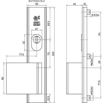 Nemef 3469-72  Greep/Kruk Links / Senior Anti-Kerntrek Rechth. F1