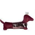 Clayre & Eef Deurstopper Hond 45*15*23 cm Rood Synthetisch Deurklem Deurwig