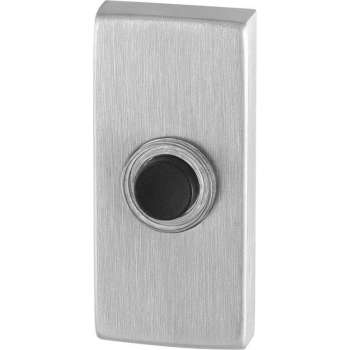 GPF9826.01 deurbel met zwarte button rechthoekig 70x32x10 mm RVS geborsteld