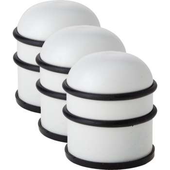 4x stuks deurstoppers rond metaal/rubber 7 cm - Deurstop/deurvastzetter