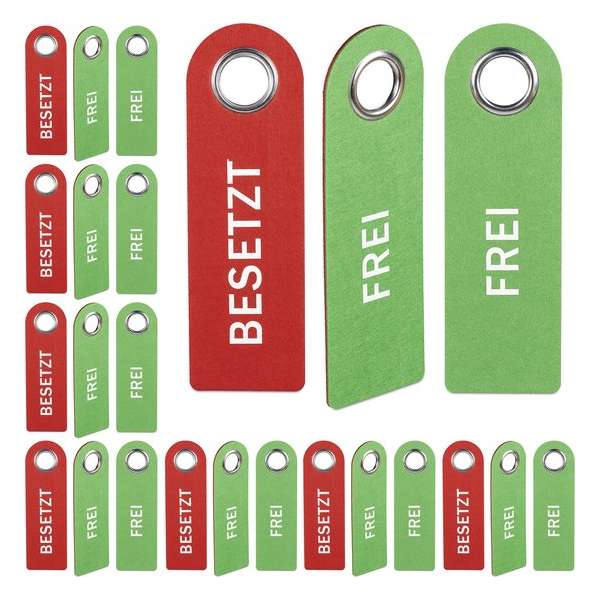 Relaxdays 24x Deurhanger bezet vrij - door hanger - set - deurbordje niet storen