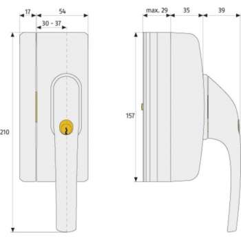 Abus Raamslot, Totale vergrendeling, Deurklink met slot voor ramen, wit