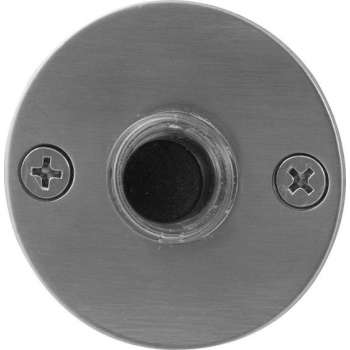 GPF9826.06 deurbel met zwarte button rond 50x2 mm RVS geborsteld