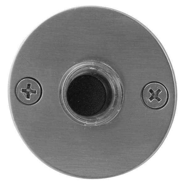 GPF9826.06 deurbel met zwarte button rond 50x2 mm RVS geborsteld