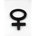 WC Toilet deur bordje dames pictogram / 28 cm / zwart acrylaat 8 mm.