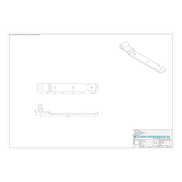 GB Heng voor vlakwerk voor pen diameter 16mm elektrolytisch verzinkt 300mm 44705