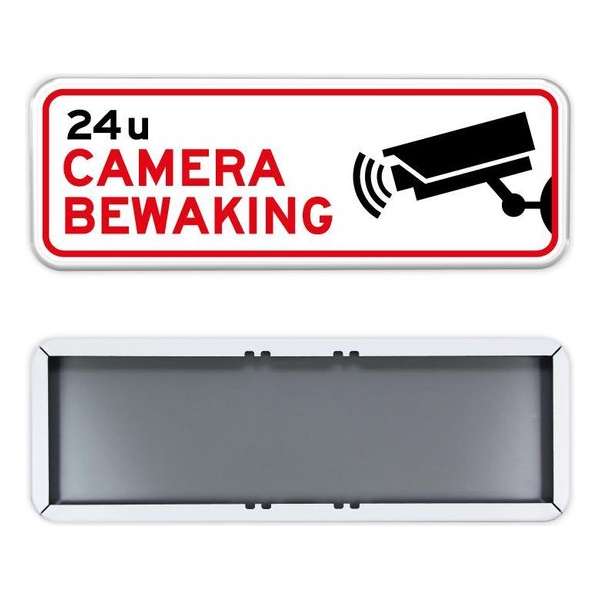 Parkeerbord camerabewaking 24u 60x20cm - Stevig aluminium bord met dubbel omgezette rand