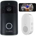 Cless- Deurbel met camera incl. 16GB - inclusief chime - draadloze deurbel - video deurbel - zwart