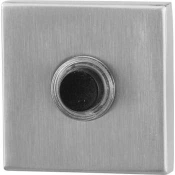 GPF9826.02 deurbel met zwarte button vierkant 50x50x8 mm RVS geborsteld