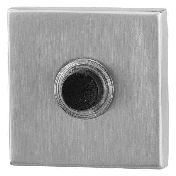 GPF9826.02 deurbel met zwarte button vierkant 50x50x8 mm RVS geborsteld