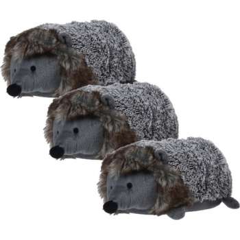 3x stuks deurstoppers grijze egel liggend 23 cm - Kinderkamer - Deurstoppers dieren egels grijs