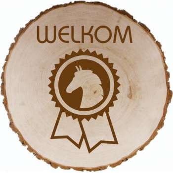 Houten naambord | naambordje voordeur hout| Duurzame naambord hout  Ø 19 t/m 20 cm