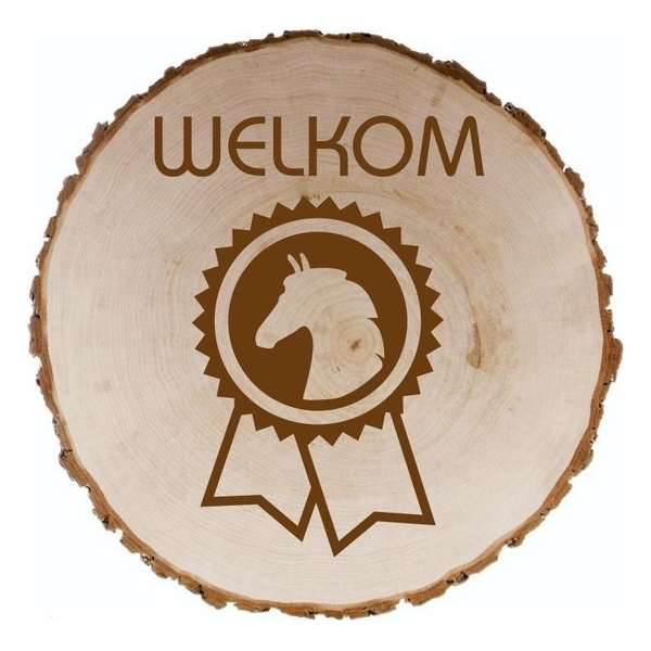 Houten naambord | naambordje voordeur hout| Duurzame naambord hout  Ø 19 t/m 20 cm