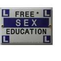 MadDeco - wandbordje - deurbordje - emaille - Free - Sex - Education