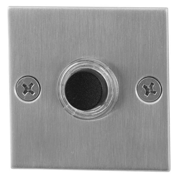 GPF9826.08 deurbel met zwarte button vierkant 50x50x2 mm RVS geborsteld