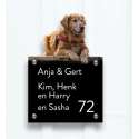 Naambordje Voordeur Golden Retriever -  UV- en weerbestendig 8 mm dik plexiglas