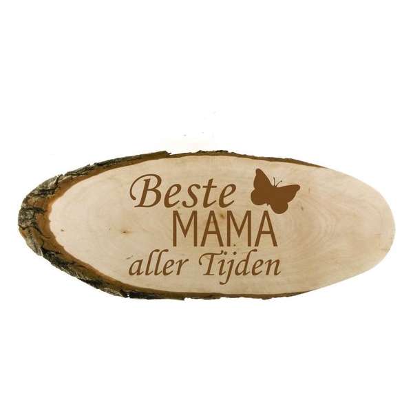 Houten naambord | naambordje voordeur hout| Duurzame naambord hout  34 t/m 37 x 17 cm