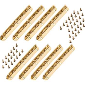 Set van 8 lange scharniertjes, (11,5 cm lang, goud, max 90 graden)