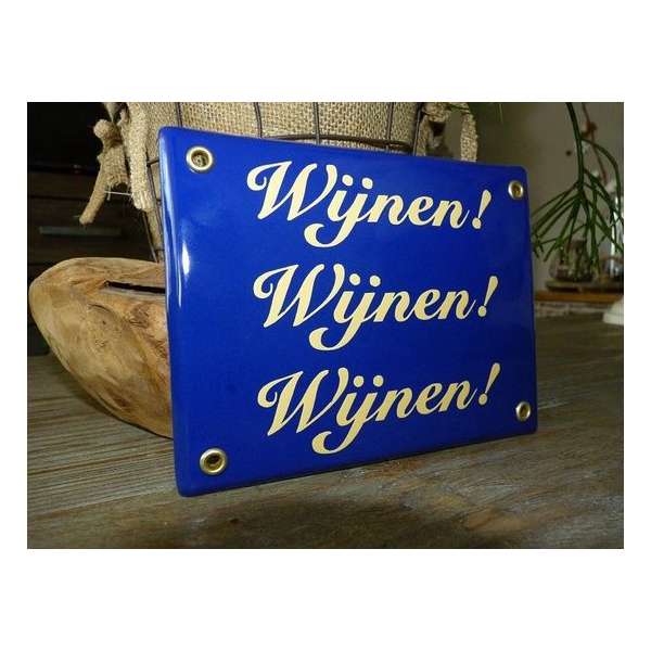 Emaille bord Wijnen! Wijnen! Wijnen!