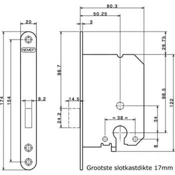 4Tecx Kastslot 1258/17U-50mm PC