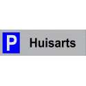 Aluminium Parkeerbord met tekst: huisarts en parkeerplaats logo