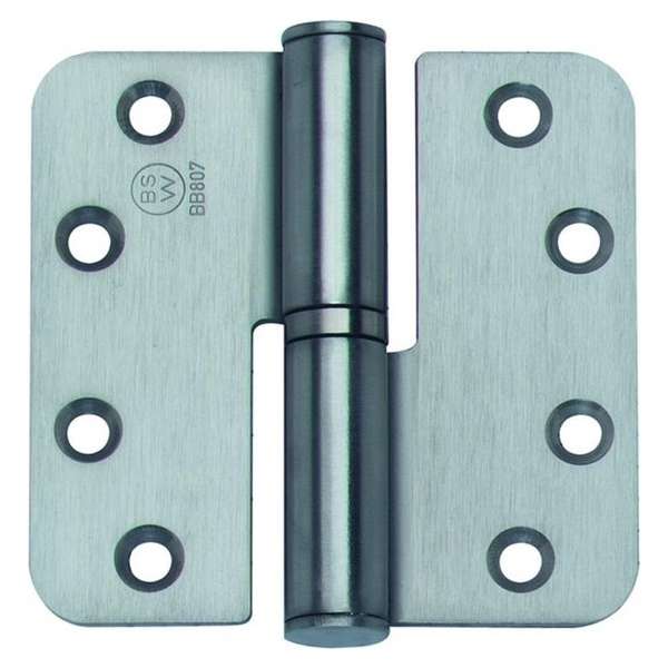 kogelpaumelle RVS 89x89mm afgerond links