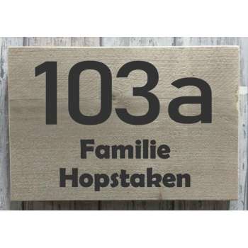 Naambordje voordeur steigerhout | houten naambord 30x20 cm