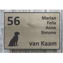 Naambordje voordeur steigerhout met witte of antraciete rand | houten naambord 30x20 cm