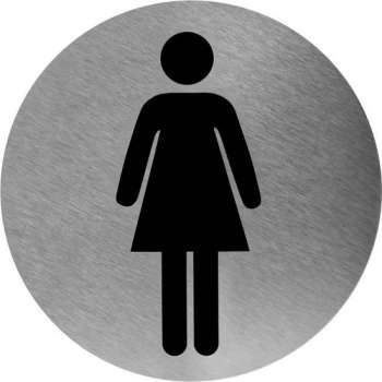 RVS Pictogram vrouw voor vlakke oppervlakkeneven inclusief sterke tape