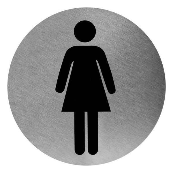 RVS Pictogram vrouw voor vlakke oppervlakkeneven inclusief sterke tape