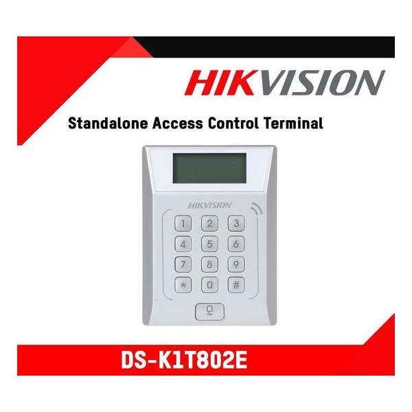 Hikvision DS-K1T802E Terminal de contrôle d'accès 12V DC avec LCD lecteur RFID standard Unique EM ip20