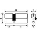 AXA 7211-03-08/BL Dubbele veiligheidscilinder Security verlengd 30-45 - 75x17mm