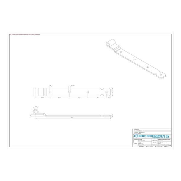 GB Heng voor vlakwerk voor pen diameter 16mm elektrolytisch verzinkt 400mm 44707