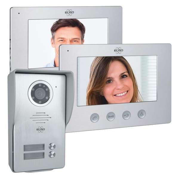 ELRO DV477W2 Video Deur Intercom - 2 Appartementen - Met 2x 7 inch kleurenscherm