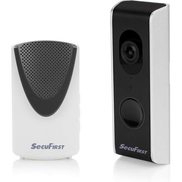 SecuFirst DID701B Wifi deurbel met camera met draadloze gong Zwart Grijs - 1080P